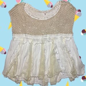 Free People Festival Crotchet Gauze Babydoll M
